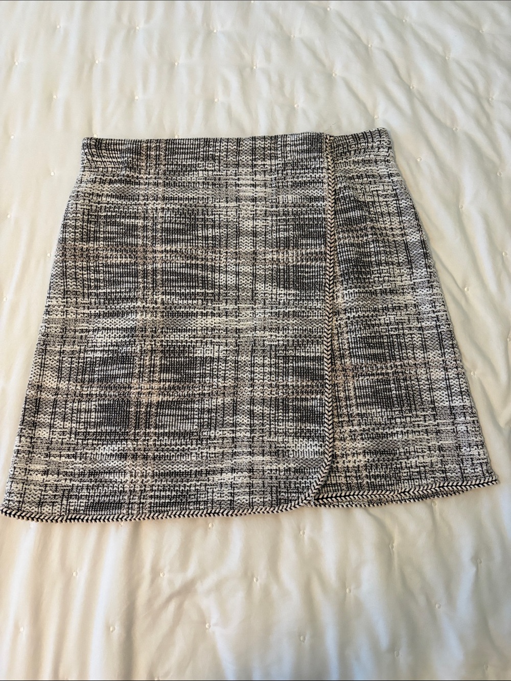 Max Studio Black and White Tweed Mini Skirt